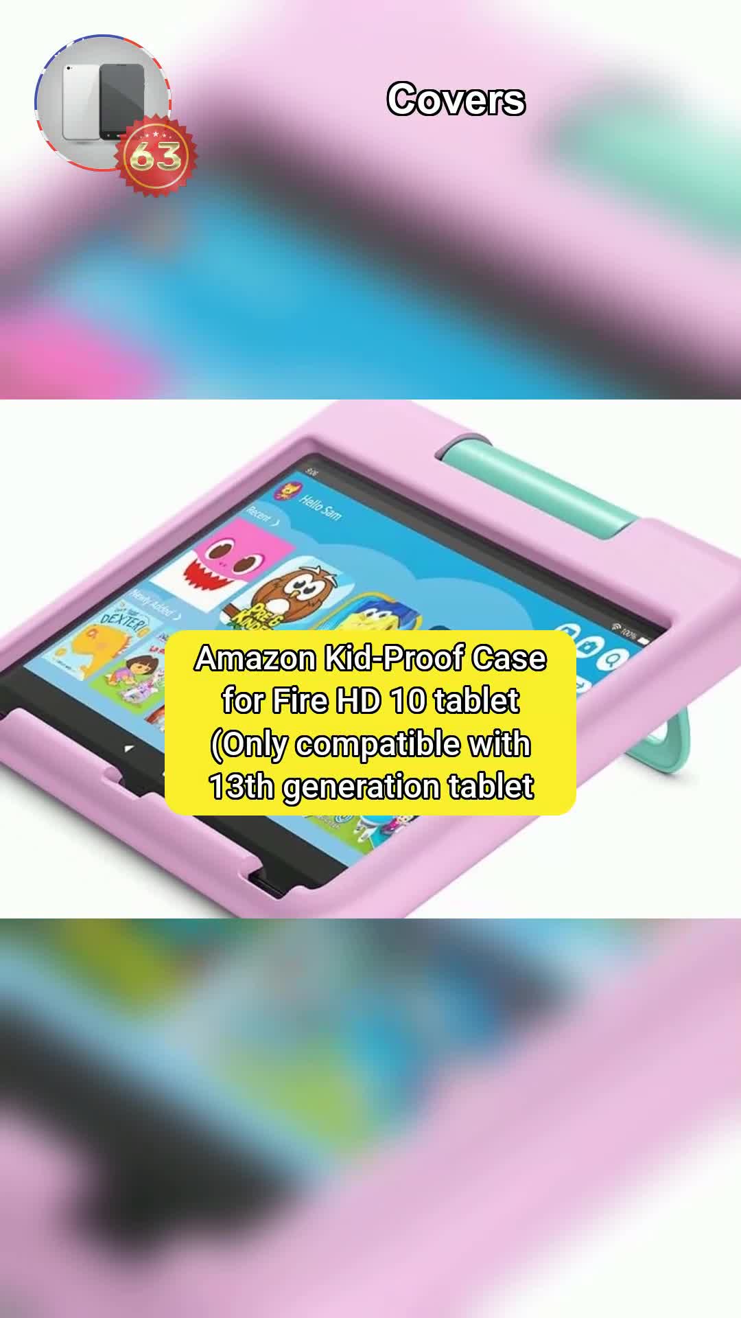 6⃣3⃣Amazon Kid-Proof Case for Fire HD 10 tablet (Only compatible with 13th generation tablet, 202...