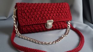 Сумочка клатч из полиэфирного шнура ручной работы