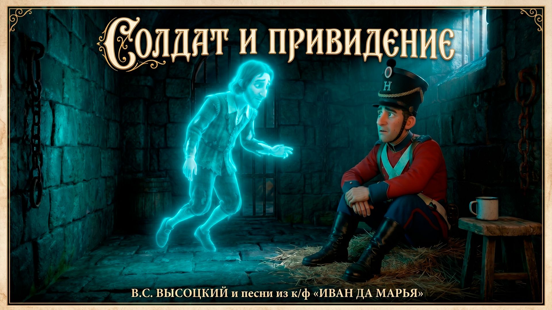 В.С.Высоцкий -  "Солдат и привидение". 3D мультфильм