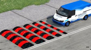 Автомобили против странных лежачих полицейских подряд #2 — BeamNG Drive