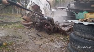 Приехал с Металлокопа_Весь грязный_Выгружаю выкопанную каретку от ДТ-75_мою прицеп #копметаллавлесу