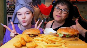 Мукбанг | Бургер Кинг.  Бургеры,Наггетсы,Картошка фри 🍟 | Обжор Асмр