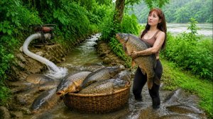 Сбор большого количества рыбы подъемной сетью 😱 Сколько тонн она поймала Ли Тиеу Ким Куонг.