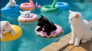 🐱👩👧 Мама-кошка и котенок собирают перец чили 🌶️, арбуз 🍉 и цветную капусту 🥦 с любовью 💕