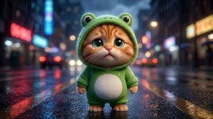 Потерявшийся Рыжий котенок в Большом городе... 😿🌃