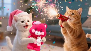 🎂🐱 Два кота вместе празднуют самый милый день рождения! 🎉😻