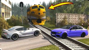 Автомобили против железнодорожных путей — BeamNG Drive — 🔥 ULTIMATE Edition: Компиляция 4