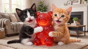 😋🐱 Рыжий котёнок любит конфеты, мама-кошка начинает готовить что-то особенное 💖🍳