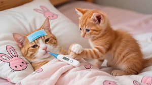 🐱 Мама-кошка заболела… Котенок плачет и остается рядом с ней, заботясь о ней 💔