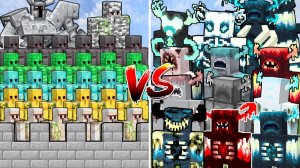 ВСЕ ФОРМЫ Хранителя (Вардена) vs Големов Стражников! Minecraft Битва Мобов!