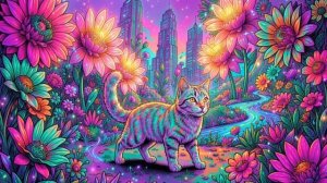 Minimal Techno for Study & Coding 🌸 The Neon Garden Feline