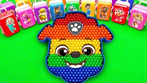 Делаем ванночку из бисера PAW Patrol, смешивая слизь с радужными яйцами, раскрашивая глину