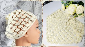 Красивый узор крючком для косынки 🧶