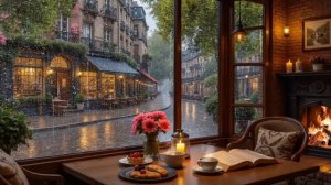 ЛЕТНИЙ ДОЖДЬ ЗА ОКНОМ ДЛЯ СНА 🌧️ УЮТНОЕ КАФЕ И ТЕПЛЫЙ КАМИН ДЛЯ ОТДЫХА