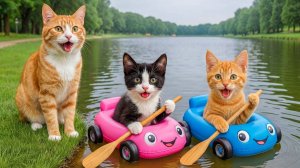 Мама-кошка подстригает шерсть на ферме и делает тигровую шапку для котят дома🐾🎩🐯