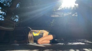 Smoke in morning Deep stretching in nature and relaxing yoga