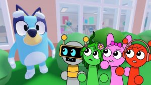 СПРУНКИ: ФАН БОТ, ПИНКИ, ОРЕН И ВИНЕРИЯ ИГРАЮТ В ШКОЛЬНЫЙ BLUEY ПОБЕГ ОББИ В ROBLOX