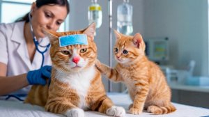 😢🐾 Мама-кошка заболела… Рыжий котёнок не отходит от неё! Трогательная история 💔