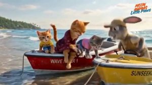 🐱Приключение «Мама-кошка и котята» на пляже 🏖️💖Поездка на лодке, верблюде и семейное