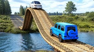 Автомобили против подвесного моста #3 в BeamNG Drive!