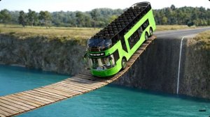 Автомобили против подвесного моста #11 в BeamNG Drive!