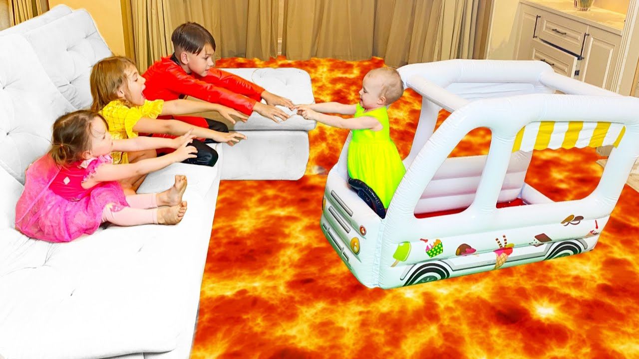 Песня Five Kids The Floor Is Lava + другие детские песни и видео