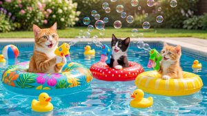 Сладкий момент# мама-кошка и ее озорные котята