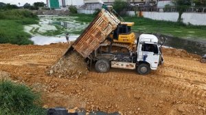 Start New Project !! flooded region using Dump Truck with Dozer DH17-C3