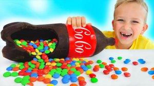 Челлендж Влада и Ники с шоколадом и газировкой и другие веселые истории для детей