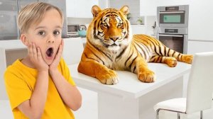 Приключения с дикими животными дома | Дети учат названия животных