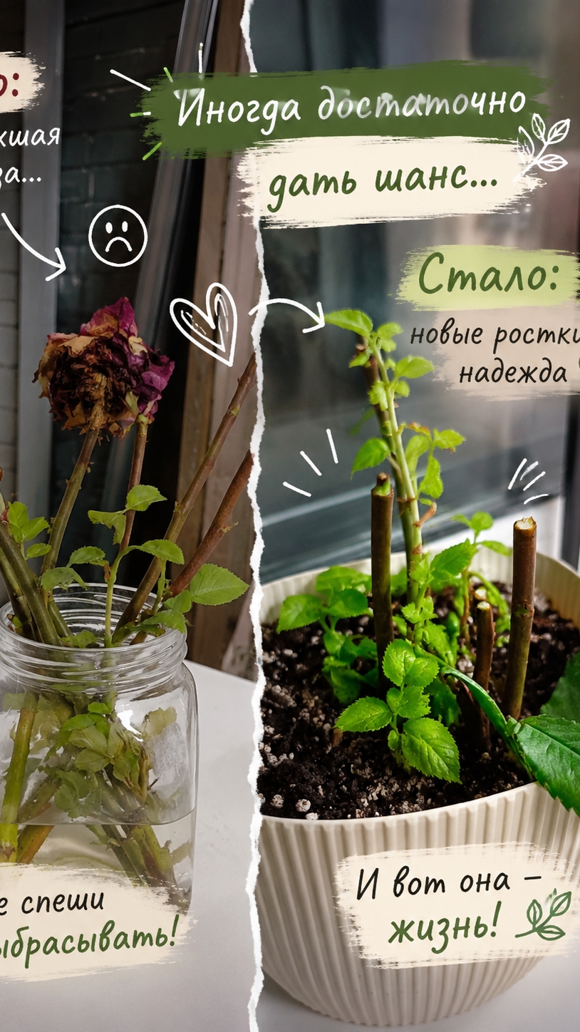 Завядший подарок и новая жизнь 🌹