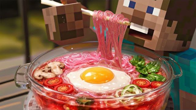 АСМР ДЕМОНСТРАЦИЯ ФИЗИКИ Minecraft — ПРИГОТОВЛЕНИЕ ОВОЩНОГО РАМЕНА 🍜⛏️