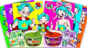 ЛИЛИ ЛАВБРЕЙДС и РОРИ РЕДКЕЙП МУКБАНГ КОРЕЙСКАЯ ЛАПША - Poppy Playtime 5 Наклейки своими руками