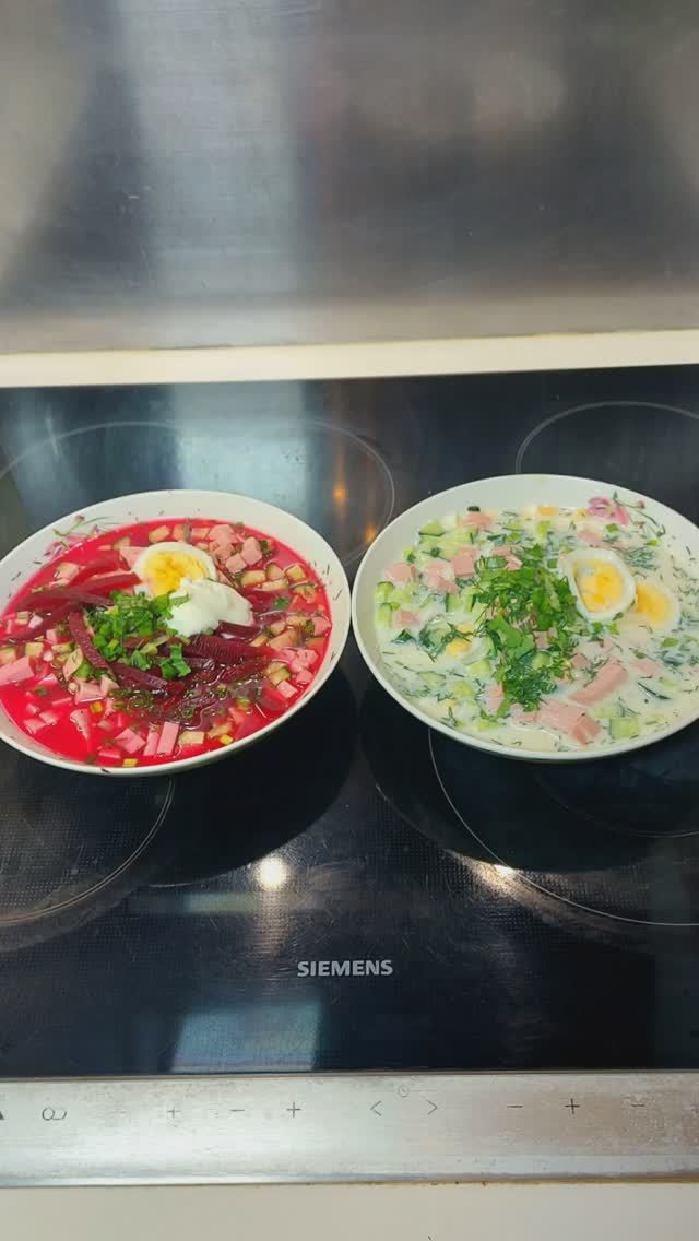 Холодный борщ!Окрошка!Фишка в заправке!Вкусно без слов!