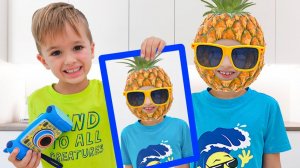 Влад и Ники играют с фотографиями # Смешные видео для детей