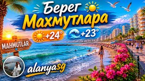 24 мая БЕРЕГ МАХМУТЛАРА 🌞+24°🌊+23° АЛАНЬЯ МАХМУТЛАР. ТУРЦИЯ 2026.