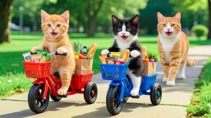 Мама-кошка подстригает шерсть на ферме и делает тигровую шапку для котят дома🐾🎩🐯
