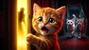 Рыжий котенок нашел Потайную комнату в доме
