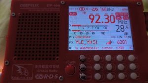 YLE Radio Yksi (Finland) 92,3 MHz (sporadic, ~1738 km, 323°)