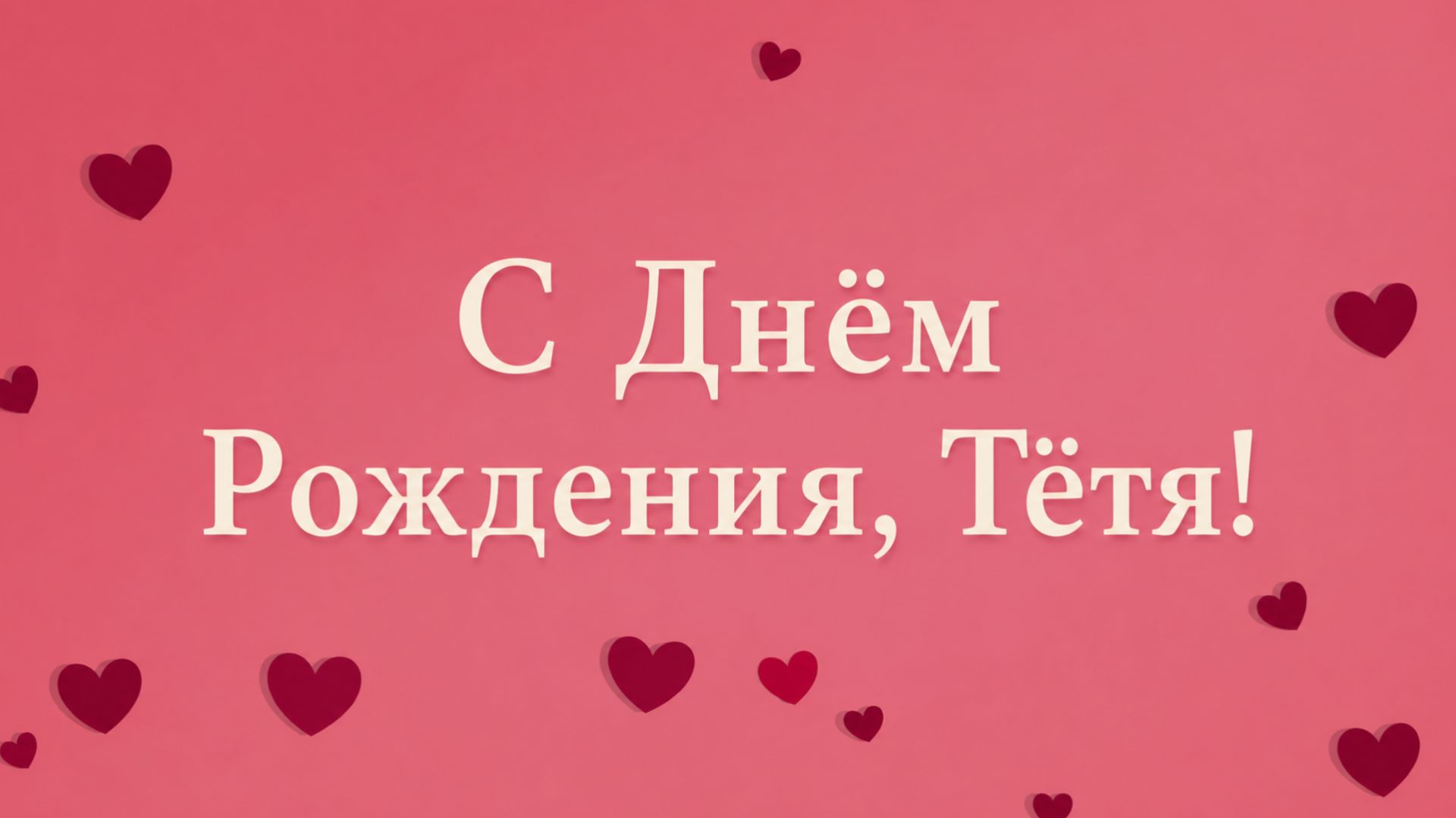 С Днём Рождения, Тетя! Поздравляю! (Сердечки). смотреть онлайн