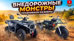 Трицикл Тайфун сравниваем по размерам с квадроциклом ATV300-500
