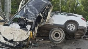 «Сплющило в лист...» -Массовая авария из13 машин в Подмосковье .Погиб один человек.
