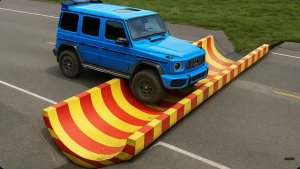 Автомобили против перевёрнутых лежачих полицейских #2 в BeamNG Drive!