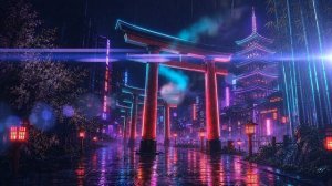 Neo Kyoto 2099 ⛩️ 1 Hour Rainy Cyberpunk Synthwave BGM ｜ Neon Horizon