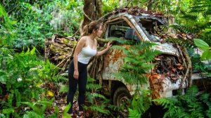 Оживила забытый грузовик. Девушка заводит брошенный автомобиль. Жизнь во Вьетнаме