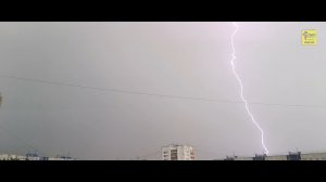 Хорошая гроза днём, громкий гром, фон дождя