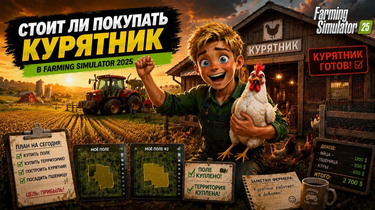КУРЫ в фарминг симулятор 2025 | FS25 — ЭТО ИМБА? Самый простой способ заработать! - прохождение #5