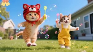 Пузырьковый дневник котенка в тигровой шляпе🐱🌈Смотрите, как этот котёнок создаёт самый