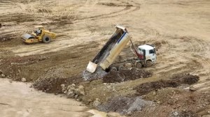 OMG Gone Wrong!! Massive New Road Building Bulldozer Pouring Dirt Truck Delivery ｜ MACHINES TV