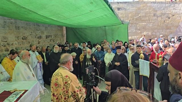 Патриарх Иерусалимский на Литургии Вознесения Господня на Стопочке